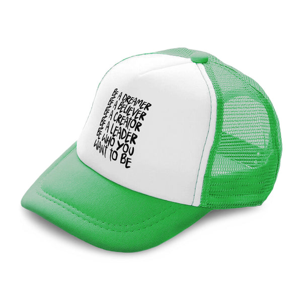 Kids Trucker Hats Dreamer Believer Creator Leader Boys Hats & Girls Hats Cotton - Cute Rascals