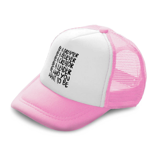 Kids Trucker Hats Dreamer Believer Creator Leader Boys Hats & Girls Hats Cotton - Cute Rascals