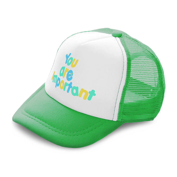 Kids Trucker Hats You Are Important Boys Hats & Girls Hats Baseball Cap Cotton - Cute Rascals