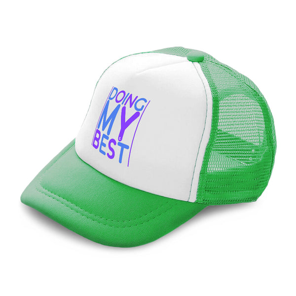 Kids Trucker Hats Doing My Best Boys Hats & Girls Hats Baseball Cap Cotton - Cute Rascals