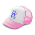 Kids Trucker Hats Doing My Best Boys Hats & Girls Hats Baseball Cap Cotton