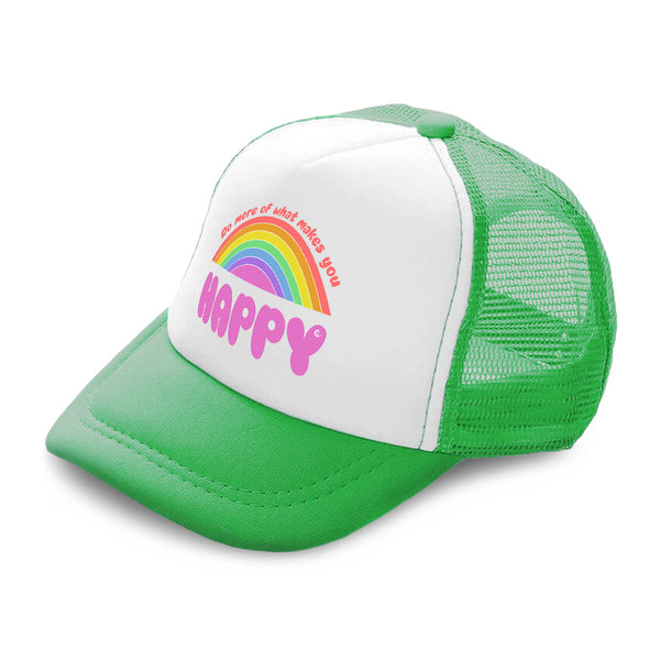 Kids Trucker Hats Do More of What Makes You Happy Rainbow Boys Hats & Girls Hats - Cute Rascals