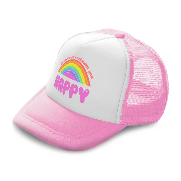 Kids Trucker Hats Do More of What Makes You Happy Rainbow Boys Hats & Girls Hats - Cute Rascals