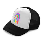 Kids Trucker Hats Positive Vibes Rainbow Boys Hats & Girls Hats Cotton - Cute Rascals