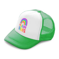 Kids Trucker Hats Positive Vibes Rainbow Boys Hats & Girls Hats Cotton - Cute Rascals