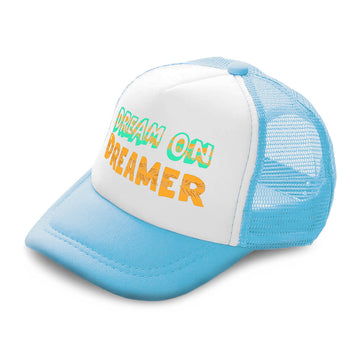 Kids Trucker Hats Dream on Dreamer Boys Hats & Girls Hats Baseball Cap Cotton