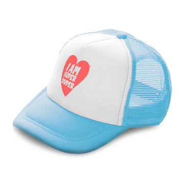 Kids Trucker Hats I Am Super Duper Heart Boys Hats & Girls Hats Cotton