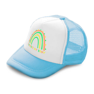 Kids Trucker Hats I Respect My Body Rainbow Boys Hats & Girls Hats Cotton