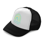 Kids Trucker Hats My Mind Body and Heart Are Calm Rainbow Boys Hats & Girls Hats - Cute Rascals