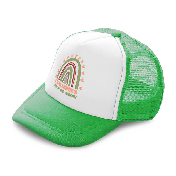 Kids Trucker Hats Challenges Help Me Grow Rainbow Boys Hats & Girls Hats Cotton - Cute Rascals