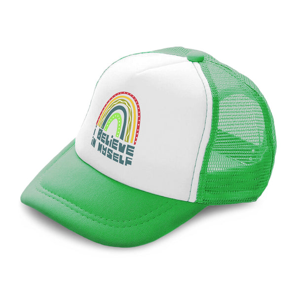 Kids Trucker Hats I Believe in Myself Rainbow Boys Hats & Girls Hats Cotton - Cute Rascals