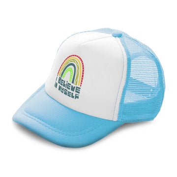Kids Trucker Hats I Believe in Myself Rainbow Boys Hats & Girls Hats Cotton