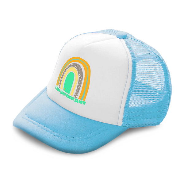 Kids Trucker Hats I Am Important Rainbow A Boys Hats & Girls Hats Cotton - Cute Rascals