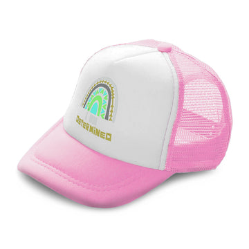 Kids Trucker Hats I Am Determined Rainbow Boys Hats & Girls Hats Cotton