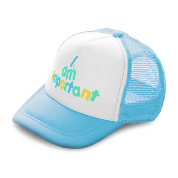 Kids Trucker Hats I Am Important Rainbow B Boys Hats & Girls Hats Cotton