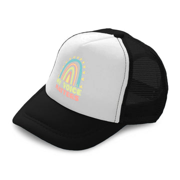 Kids Trucker Hats My Voice Matters Rainbow Boys Hats & Girls Hats Cotton