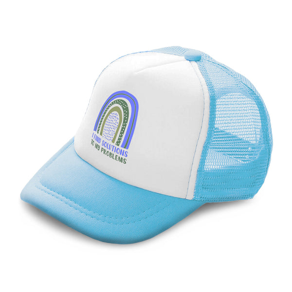 Kids Trucker Hats I Find Solutions to My Problems Rainbow Boys Hats & Girls Hats - Cute Rascals