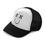 Kids Trucker Hats Smiley Grey Boys Hats & Girls Hats Baseball Cap Cotton - Cute Rascals
