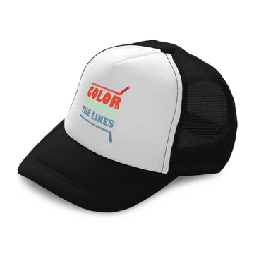 Kids Trucker Hats Colour Outside The Lines Crayons Boys Hats & Girls Hats Cotton