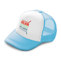 Kids Trucker Hats Colour Outside The Lines Crayons Boys Hats & Girls Hats Cotton - Cute Rascals
