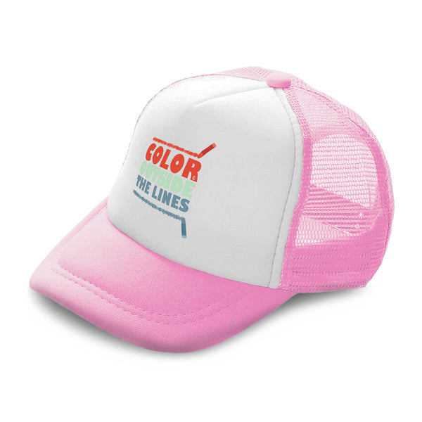 Kids Trucker Hats Colour Outside The Lines Crayons Boys Hats & Girls Hats Cotton - Cute Rascals