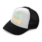 Kids Trucker Hats Work Hard Boys Hats & Girls Hats Baseball Cap Cotton - Cute Rascals