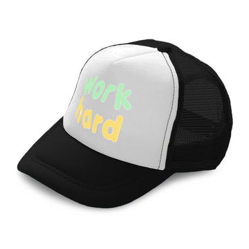 Kids Trucker Hats Work Hard Boys Hats & Girls Hats Baseball Cap Cotton