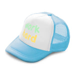 Kids Trucker Hats Work Hard Boys Hats & Girls Hats Baseball Cap Cotton - Cute Rascals