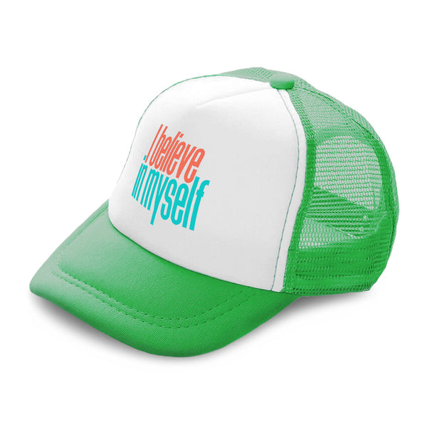 Kids Trucker Hats I Believe in Myself A Boys Hats & Girls Hats Cotton - Cute Rascals