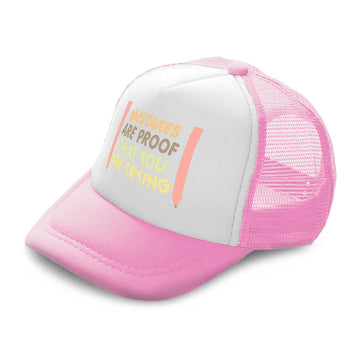 Kids Trucker Hats Mistakes Are Proof That You Are Trying Crayons Cotton
