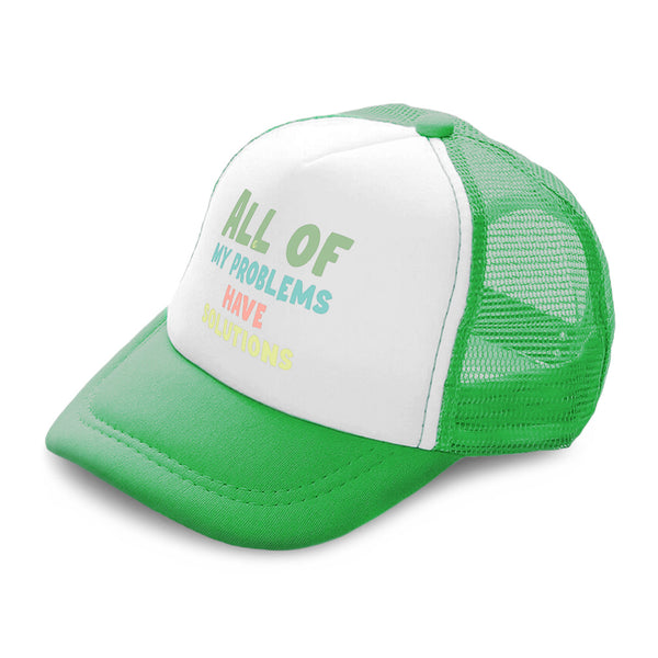 Kids Trucker Hats All of My Problems Have Solutions Boys Hats & Girls Hats - Cute Rascals