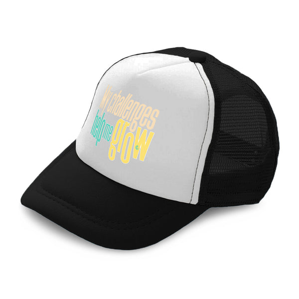 Kids Trucker Hats My Challenges Help Me Grow Boys Hats & Girls Hats Cotton - Cute Rascals