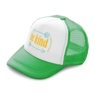 Kids Trucker Hats Be Kind Arrow Leaves Boys Hats & Girls Hats Cotton