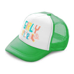 Kids Trucker Hats Girly Girl Frock Socks Pin Coffee Cup Boys Hats & Girls Hats - Cute Rascals
