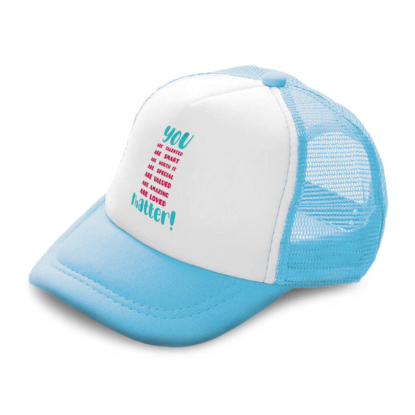 Kids Trucker Hats Talented Smart Special Worth It Valued Boys Hats & Girls Hats - Cute Rascals