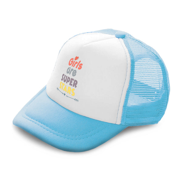 Kids Trucker Hats Girls Are Super Stars Heart Arrow Boys Hats & Girls Hats - Cute Rascals