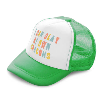 Kids Trucker Hats I Can Slay My Own Dragons Boys Hats & Girls Hats Cotton