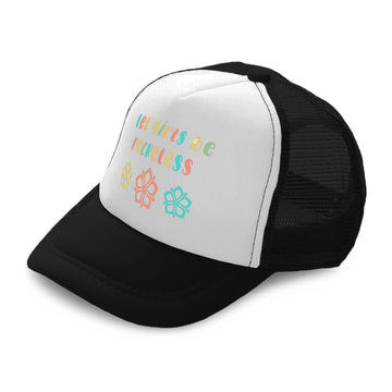 Kids Trucker Hats Let Girls Be Reckless Flowers Boys Hats & Girls Hats Cotton