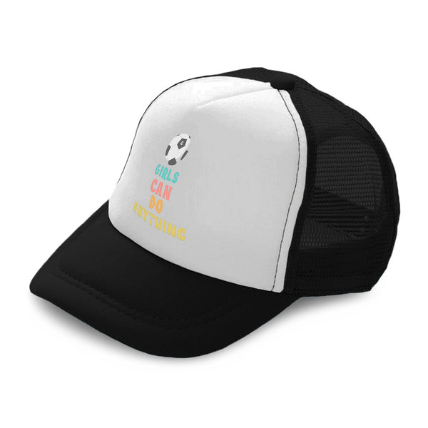 Kids Trucker Hats Girls Can Do Anything Soccer Ball Boys Hats & Girls Hats - Cute Rascals