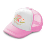 Kids Trucker Hats Running on Girl Power Flowers Boys Hats & Girls Hats Cotton - Cute Rascals