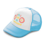 Kids Trucker Hats Girls Can Do Anything Flowers Boys Hats & Girls Hats Cotton - Cute Rascals