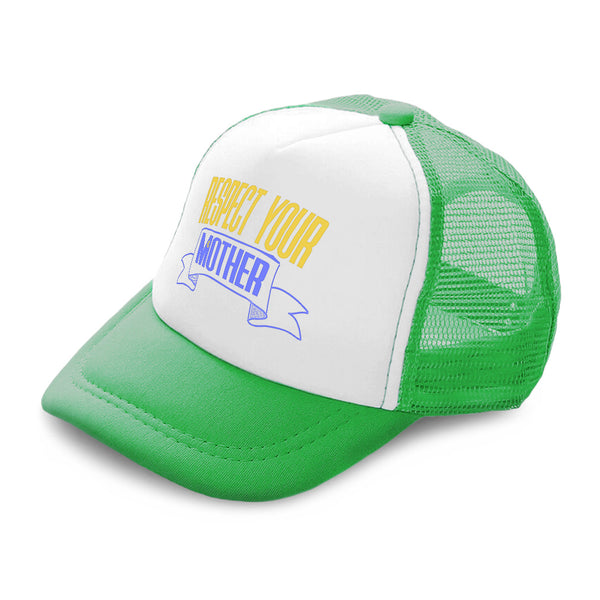 Kids Trucker Hats Respect Your Mother Boys Hats & Girls Hats Baseball Cap Cotton - Cute Rascals