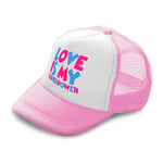 Kids Trucker Hats Love Is My Super Power Boys Hats & Girls Hats Cotton - Cute Rascals