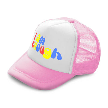 Kids Trucker Hats I Am Enough B Boys Hats & Girls Hats Baseball Cap Cotton