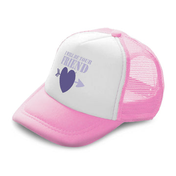 Kids Trucker Hats I Will Be Your Friend Heart Arrow Boys Hats & Girls Hats