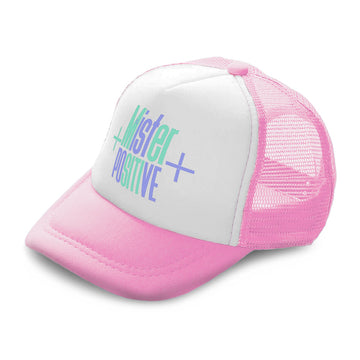 Kids Trucker Hats Mister Positive Boys Hats & Girls Hats Baseball Cap Cotton