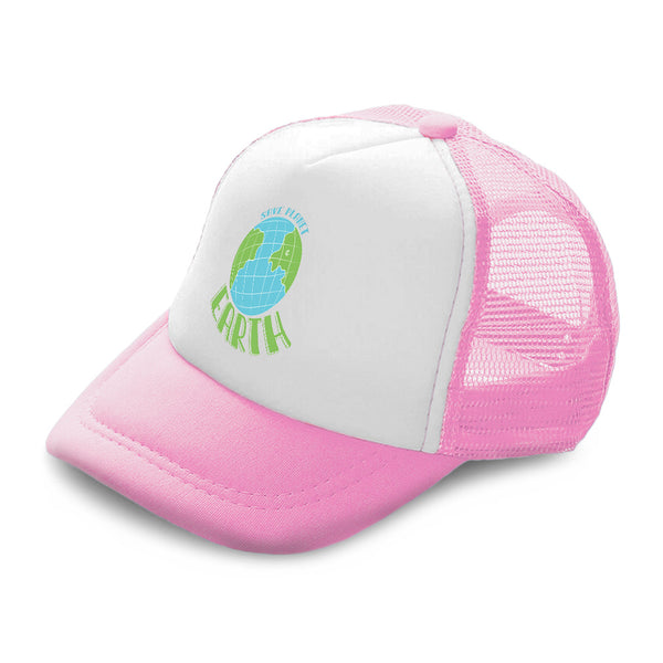 Kids Trucker Hats Save Planet Earth Globe Boys Hats & Girls Hats Cotton - Cute Rascals