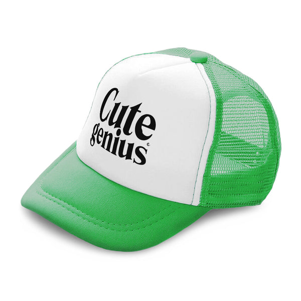 Kids Trucker Hats Cute Genius Boys Hats & Girls Hats Baseball Cap Cotton - Cute Rascals