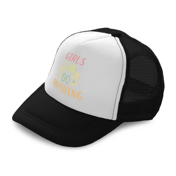Kids Trucker Hats Girls Can Do Anything Diamond Ring Boys Hats & Girls Hats - Cute Rascals