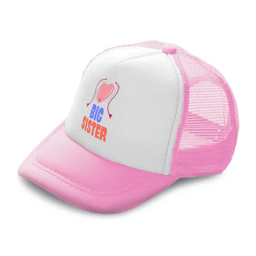 Kids Trucker Hats Big Sister Heart Arrow Boys Hats & Girls Hats Cotton